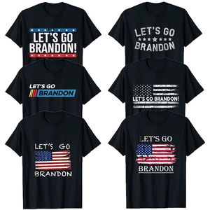 브랜든 티셔츠로 가자. 미국 국기 남자 여성 그래픽 캐주얼 티셔츠