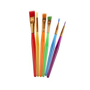 6 PCS/Sets Children Brush DIY Candy Color Plastic Rod Watercolor Brushes Durable Gouache Painting Pen Writing Supplies BH5352 WLY