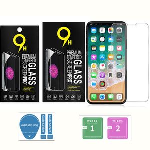 För iPhone 13mini Pro Max 9D Phone Screen Protector Lim Tempererat glas 12 11 XR XS 5 6 7 8 Plus Film 0.33mm Remium Explosion Tuff Sköldskyddskåpa med papperslåda