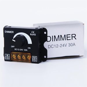 30A LED Dimmer DC 12V 24V 360W Adjustable Brightness Lamp Bulb Strip Driver Single Color Light Power Supply