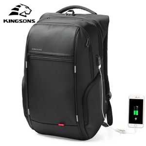 Mężczyźni Plecaki 13 '' 15 '' Kingsons 17 '' Laptopa Ładowarka USB Torba Anti-Theft dla nastolatek Moda Moda Podróży 202211