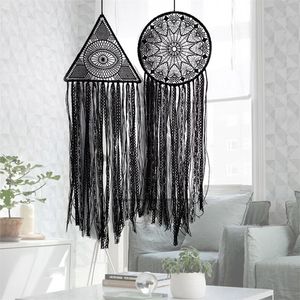 Schwarzes Boho-Auge Gottes, schwarzer handgemachter Traumfänger, traditionelles Segensgeschenk für Auto, Wandbehang, Kinderzimmer, Schlafzimmer, Kinder, Traumfänger 27 R2