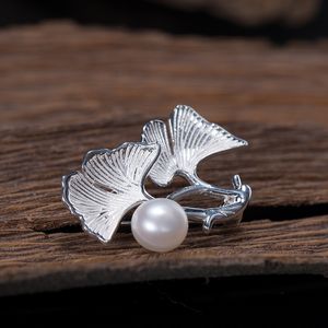 Maple Leaf Pearl Brooches For womens Clothing Jewelry Silver 925 Sweater Trench Coat Accessories Fashion Elegant Beautiful