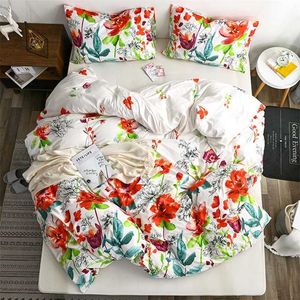 Svetanya Floral Duvet Cover +Pillowcase Microfiber Bedding Set Single Full Queen King Double Size 211007