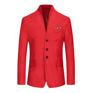 Abiti da uomo Blazer 6 colori Scegli il colore puro Business Giacca da abito casual 2021 Estate Sezione sottile Colletto alla coreana Cappotti da uomo Taglia europea