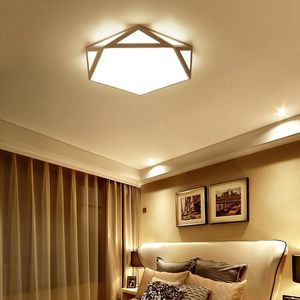 Siyah ve Beyaz Modern Minimalist LED Tavan Işık Sanatı Yaratıcı Geometrik Işık Yatak Odası Oturma Odası