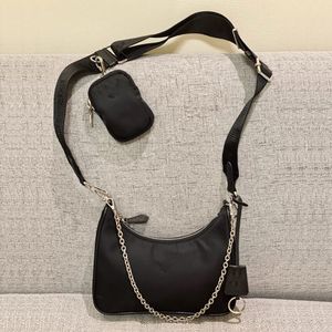 3-teilige Spiegelqualitäts-Nylon-Designer-grüne Taschen, Luxus-Einkaufstasche, Damen-Herren-Hobo-Tasche, Leder-Geldbörse, Großhandel, Clutch, Cross-Body, Modekette, Schulter-Damentasche