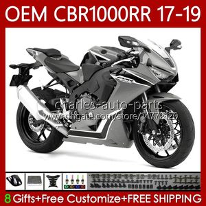 Kit carenature per HONDA CBR1000 CBR 1000 RR CC 2017-2019 Grigio Nero Carrozzeria 75No.132 CBR 1000RR 1000CC 2017 2018 2019 CBR1000CC CBR1000RR 17 18 19 Iniezione OEM Corpo