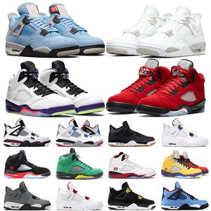 Sapatos de Basquete 4s 5s Universidade Azul Branco Oreo Raging Bull Que é o Cacto Cactus Jack Neon Alternate Men Treingers Sapateiro Sports