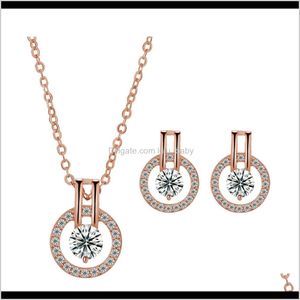 Wholesale vintage jewelry sets resale online - Europe Vintage Party Casual Jewelry Set Womens Zircon Rhinstone Pendant Necklaces With S762 Tx5Rt Necklace Jg0E