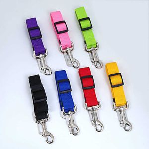 Partihandel 24st hund Bilstolsbälte Pet Harness Säkerhetsbälten Ledare Leash Travel Clip Justerbar Pet Dog Cat Bil Säkerhetsbälte Collars 211006