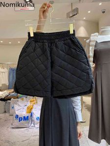 Nomikuma النساء الشتاء السراويل الكورية أرجيل واسعة الساق قيعان جديد تمتد عالية الخصر pantalones قصيرة كورتوس دي موهير 6D539 210427