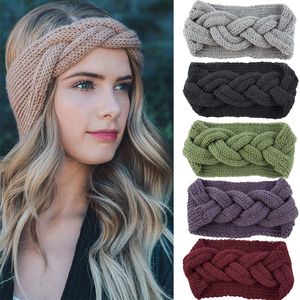 Headband de malha festa festa artesanal twist nó headbands para mulheres coreano lã inverno quente turbante elástico faixas de cabelo meninas acessórios wll567