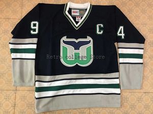 94 Brendan Shanahan Hartford Whalers Hockey Jersey 자수 스티치 숫자 및 이름 유니폼 사용자 정의