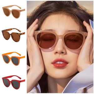 Mode Frauen Männer Sonnenbrille Milch Tee Multi Sonnenbrille Persönlichkeit Unisex Adumbral Anti-UV Brille Übergroßen Rahmen Brillen A++