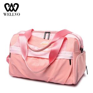 Outdoor Bags Waterproof Travel Bag Wet Dry Separation Large Gym Shoulder Women Yoga Duffle Handbag Carry On Cabin Fitness XA770WB