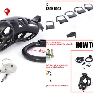 NXY Cockrings Various BDSM Mamba Black Plastic Resin Cock Cage Lockable Male Penis Ring Lock Chastity Belt Device Adult Game Sex Toys For Men 1123