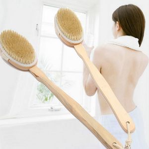 Drewniane ciało Masaż Prysznica Szczotka Naturalne Wędkarstwo Brush Spa Kobieta Mężczyzna Pielęgnacja skóry Suchy Body Pędzel Złuszczający Miękki Masaż