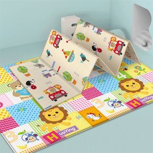 180 * 100 * 1 cm wasserdichte Baby-Faltmatte Spielmatte Spielzeug Großes Puzzle Playmat Krabbelpad Tragbare Doppelseiten Kinderteppich 210320