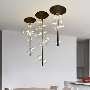 Plafoniere Lampadario moderno a sfera a bolle per la decorazione di bar Lampada a sospensione in vetro Lampada da sospensione per sala da pranzo di design