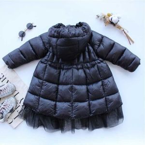 Giacca per bambina Inverno lungo cotone imbottito Toddle Teens Piumino con cappuccio lucido Garza Cappotto per bambini Vestiti per bambini spessi 3-14Y H0909