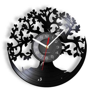 Albero della vita cucina orologio muro orologio silenzioso sweep watch yggdrasil albero famiglia albero ombra arte orologio da parete orologio moderno design home decor h1230
