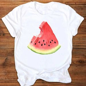 Women Graphic Watermelon Fruit Sweet Cute 90s Ladies Printing Print Clothes Lady Tees Tops Female T Shirt Womens T-Shirt X0527