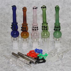 Nektar-Glaspfeifen-Shisha-Kit mit Quarznagel, 14-mm-Glasschale, rauchende Handpfeife, Asche-Kakther-Öl-Rig