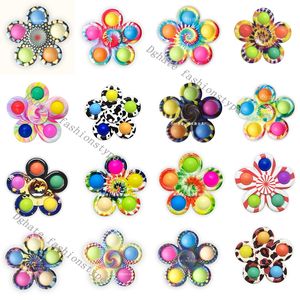 Decompression toys Color print craft five-hole Pop Fidget spinner gyro toy support custom Christmas style