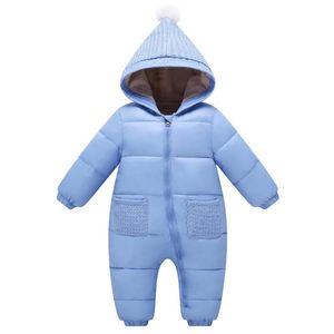 Jumpsuits Inverno Bebê Roupas Com Capuz Macacões para Meninos Meninas 3 6 12 18 24 Mês Criança Quente Romper Romper Nascido Vestuário Infantil Jumpsuit