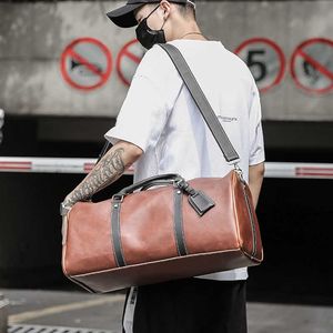 PU Skóra Siłownia Torba Mężczyźni Brown Fitness Torebka Dla Kobiet Buty Do przechowywania Ramię Sporty Tas Sac De Sport Outdoor Mochila XA225D Y0721