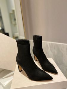 2021 New Style Woolen Luxury Shoes Casual Formal Wear Elegant Comfortable Fashion Famous Brand Design Semi-high Heeled