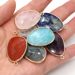 Şifa Doğal Taş Kolye Düzensiz Damla Faceted Lapis Lazuli Kristal Akik Çakra Sarkaç DIY Kolye Kadın Reiki Takı için