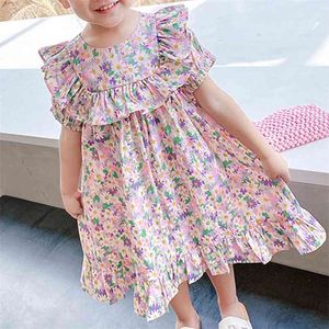 Летние девочки платье принцесса вечеринка мода одежда цветочный узор девушка одежда детей 210528
