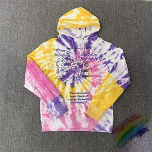 Erkek Hoodies Tişörtü Ağır Kumaş Çevrimiçi Seramik Çiçekler Kravat Boya Hoodie Erkek Kadın 1: 1 Yüksek Kalite Kapüşonlu Gevşek Kazak