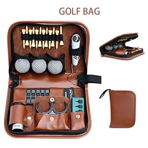 Golfträning AIDS Bag Multifunktion Verktyg Handväska Set Kit Bärande Pack RangeFinder Knife Ball Clip Teeing Area