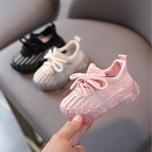 AOGT Spring Baby Shoes For Girl Boy Soft Comfortable Infant Sport Shoes Knitting Breathable Non-slip Child Sneakers 210326