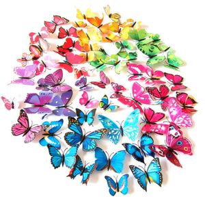 3D Butterflies Wall Sticker Home DIY Art Decor Adhesive Magnet Fridge Stickers PVC Wallpaper for Living Room Party Cosplay Wedding Offices Bedroom