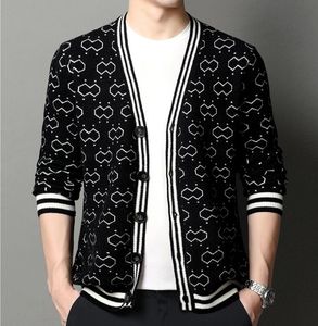 Men's Sweaters 2021 Fall Winter New Men's Knitwear Cardigan Jacket Jacquard Fashion Outer Knitted Sweater Size M-7XL