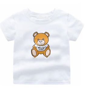Новая мода детские футболки летние тройники топы милый медведь мальчик девушка детская одежда хлопок дышащая детская одежда футболки