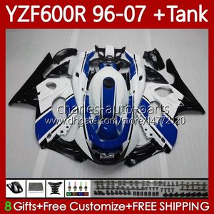 Wróżki + zbiornik dla Yamaha YZF600R Thundercat YZF 600R 600 R 96 97 98 99 00 01 02 07 Body 86NO.121 YZF-600R Blue White 1996 2003 2004 2005 2006 2007 YZF600-R 96-07 Nadwozie