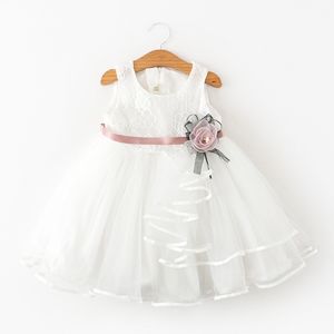 プリンセスフラワーキッズ幼児の赤ちゃん女の子のドレスパーティーの結婚式のページェントレースチュチュドレス夏の女の子の衣装210515
