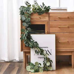 Simulation of Eucalyptus plus willow vine wall hanging table decoration wedding decoration vine decorations party