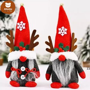 Gnomy Boże Narodzenie Decor Creative Antlers Dwarf Ozdoby Szwedzki Gnome Xmas Bez twarzy Forest Old Man Gifts Re