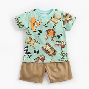 Verão Bebé Roupas Crianças Meninos Dos Desenhos Animados Conjuntos De Roupas Terno T-shirt + Shorts Crianças 210429