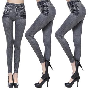 Kadın Tayt 2021 Moda Ince Tayt Kot Uzun Cepler Baskılı Yaz Rahat Kalem Pantolon