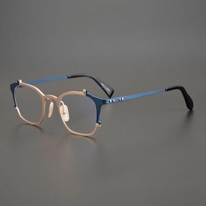 Montature per occhiali da sole alla moda Occhiali da vista in titanio fatti a mano da uomo con montatura rotonda Occhiali da vista vintage super leggeri di alta qualità da donna miopia Oc