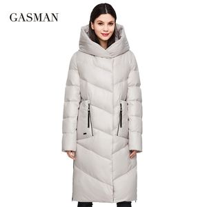 Gasman أزياء العلامة التجارية أسفل ستر المرأة الشتاء سترة المرأة معطف طويل سميكة المفتوحة سمينم الإدراجية زائد الحجم 206 210819