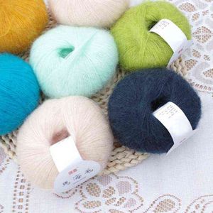 1PC Winter New Soft Colorful Mohair Cashmere Knitting Wool Milk Sweet Crochet Yarn DIY Shawl Scarf Crochet Hand Sewing 25g/1 Ball Y211129