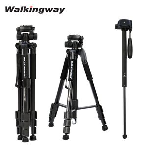 Walkingway Q222 Portable Camera Tripod Stand Aluminum Travel Tripode Monopod for Photography Video Digital SLR DSLR Camera 210317